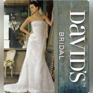 NWT Michaelangelo Strapless Tulle Sheath Wedding Gown/ Dress. Size 16